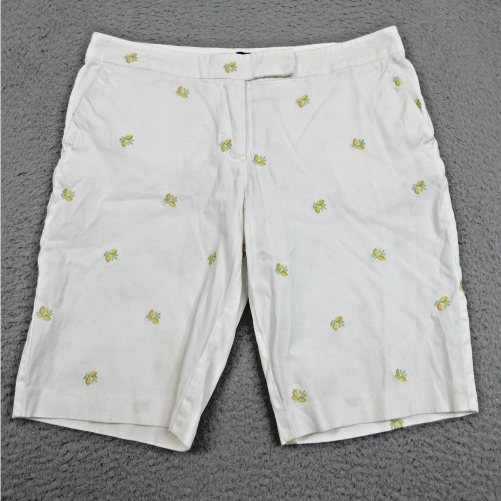 Talbots White Shorts with Yellow Lemons Embroidery Size 20WP
